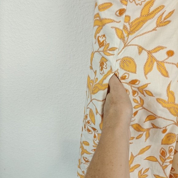 Maeve Anthropologie Nwot Sweetheart Cotton Leaf Floral A-line Mini Dress Sz M - Picture 12 of 16